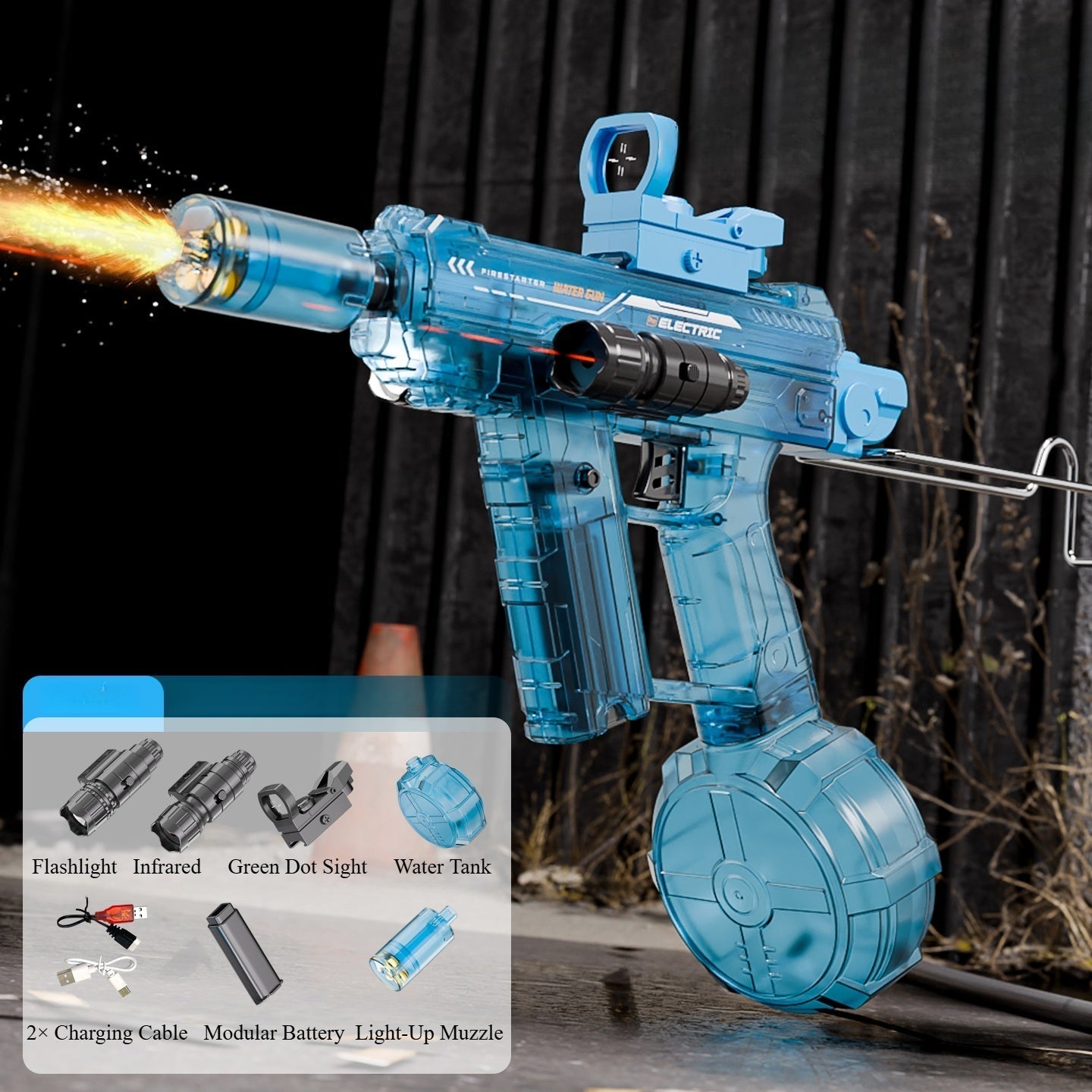 Unleash the Fun: The Ultimate Electric Water Blaster with Dazzling LED Muzzle Flash!