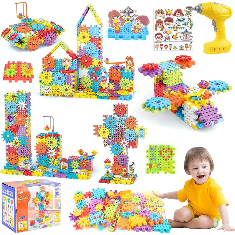 Sparkle Gears: The Ultimate Electric Gear Building Toy Set for Young Engineers!
