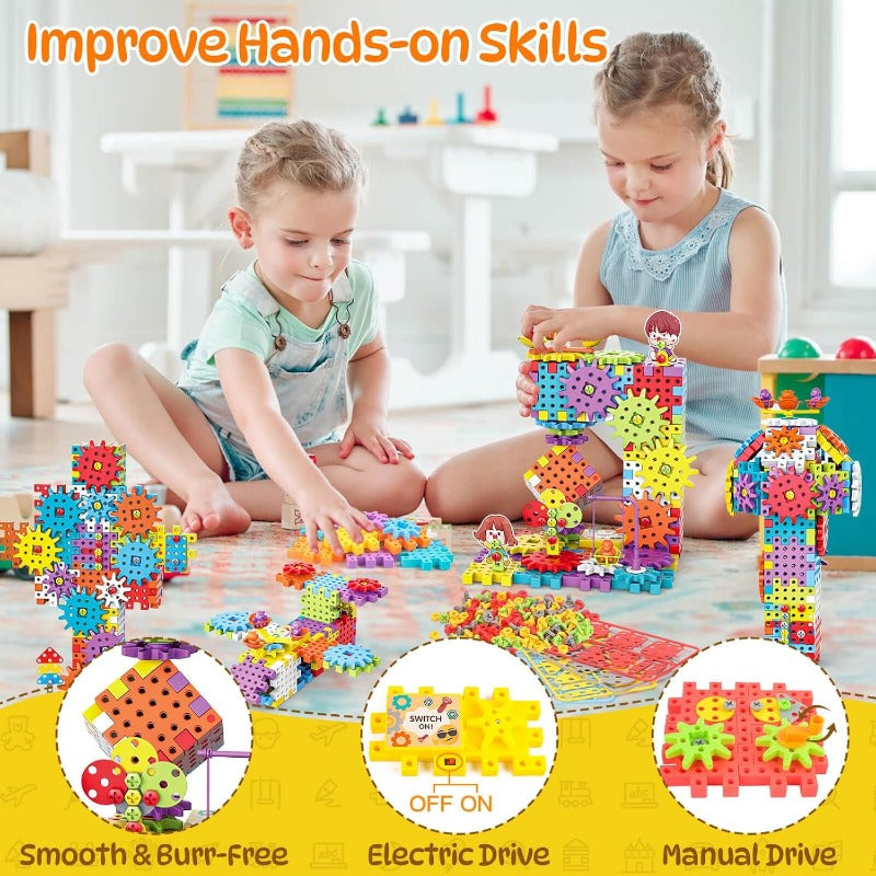 Sparkle Gears: The Ultimate Electric Gear Building Toy Set for Young Engineers!