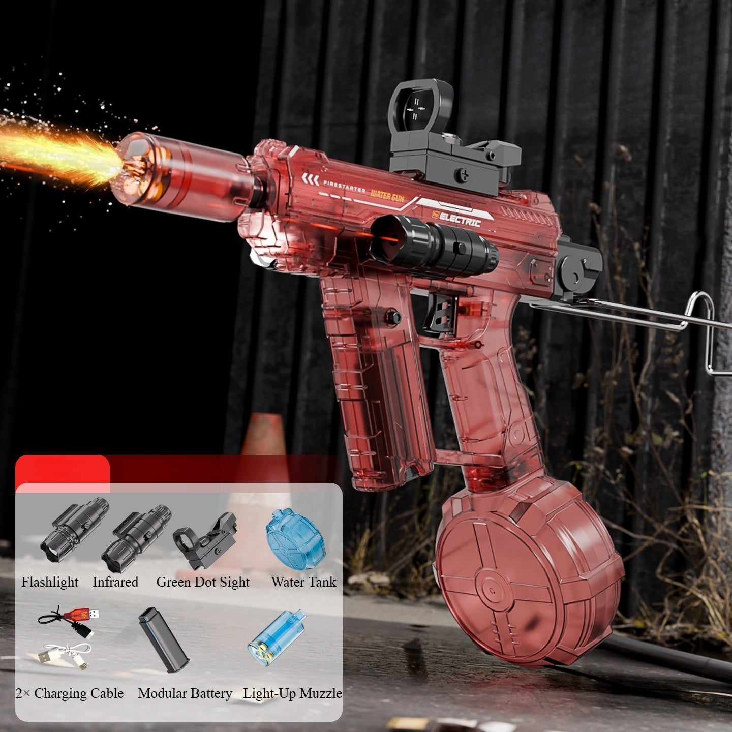 Unleash the Fun: The Ultimate Electric Water Blaster with Dazzling LED Muzzle Flash!