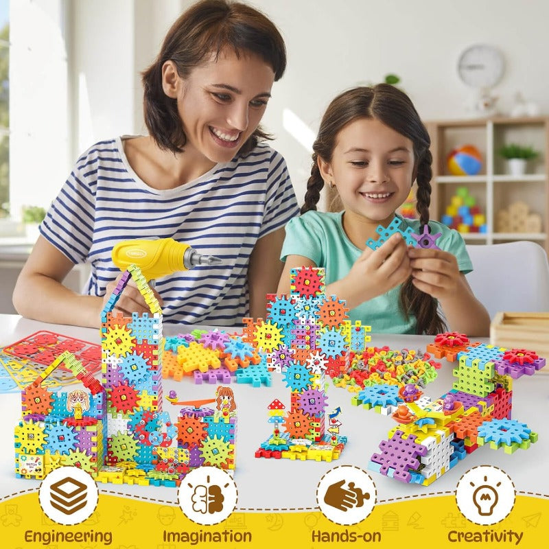 Sparkle Gears: The Ultimate Electric Gear Building Toy Set for Young Engineers!